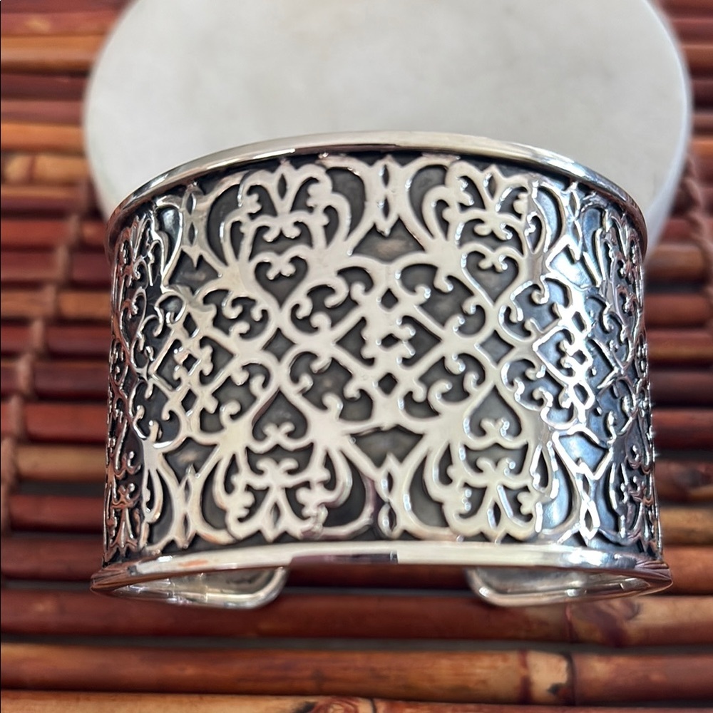 Silpada Sterling Silver Solid Filigree Cuff Bracelet .925 Vintage - Picture 5 of 8